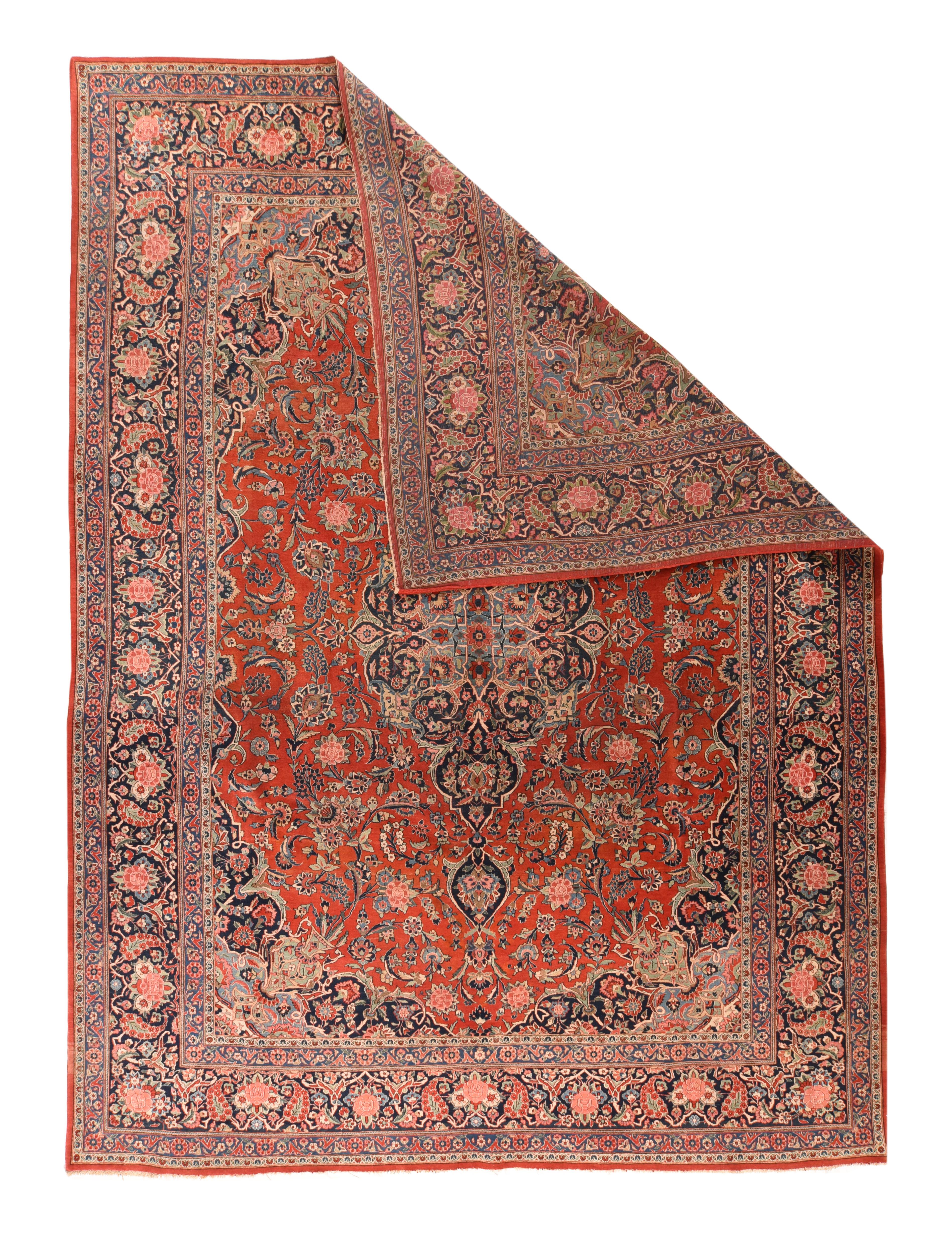 Persischer Kashan-Teppich im Vintage-Stil 8'10'' x 12'2'' (Mitte des 20. Jahrhunderts) im Angebot