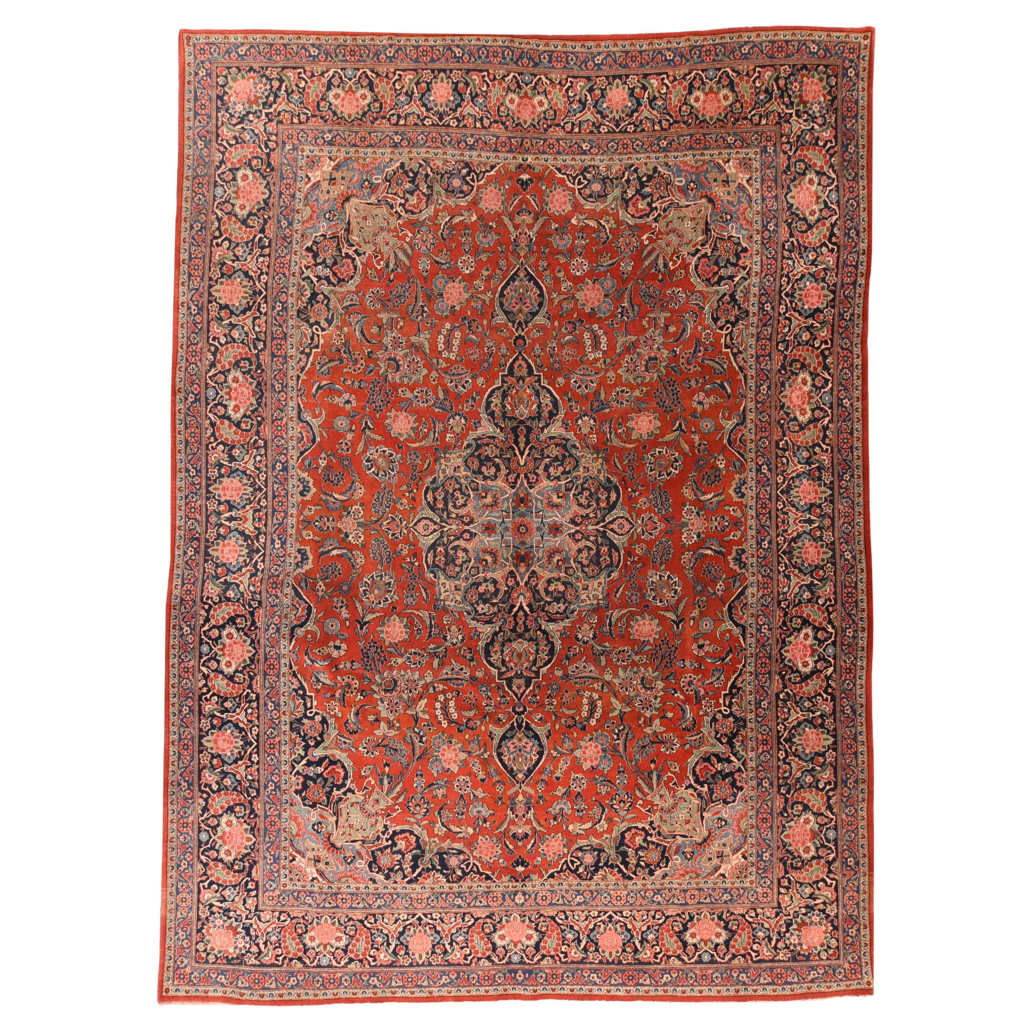 Persischer Kashan-Teppich im Vintage-Stil 8'10'' x 12'2'' im Angebot