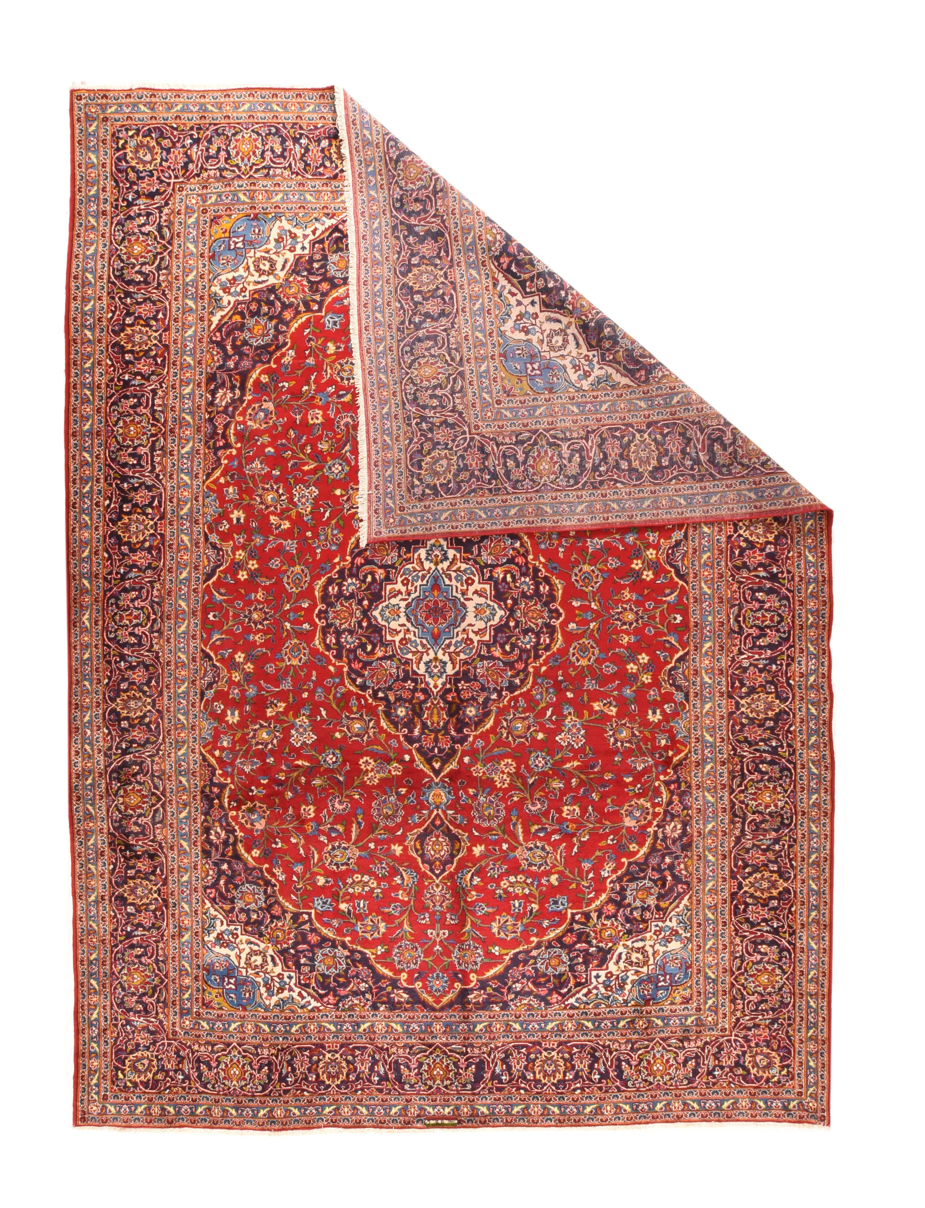 Vintage Kashan rug¬†9'11'' x 14'3''.