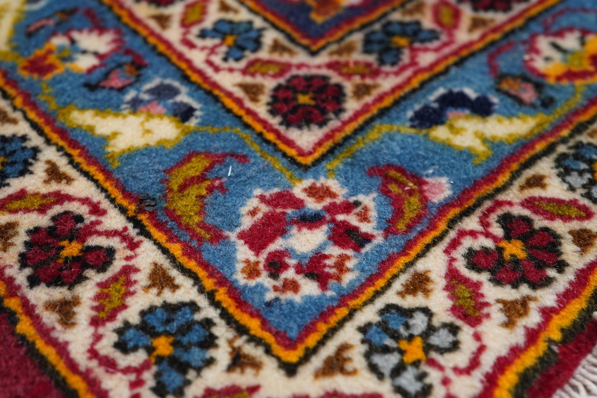 Laine Tapis persan Kashan vintage 9'8'' x 13'5'' en vente