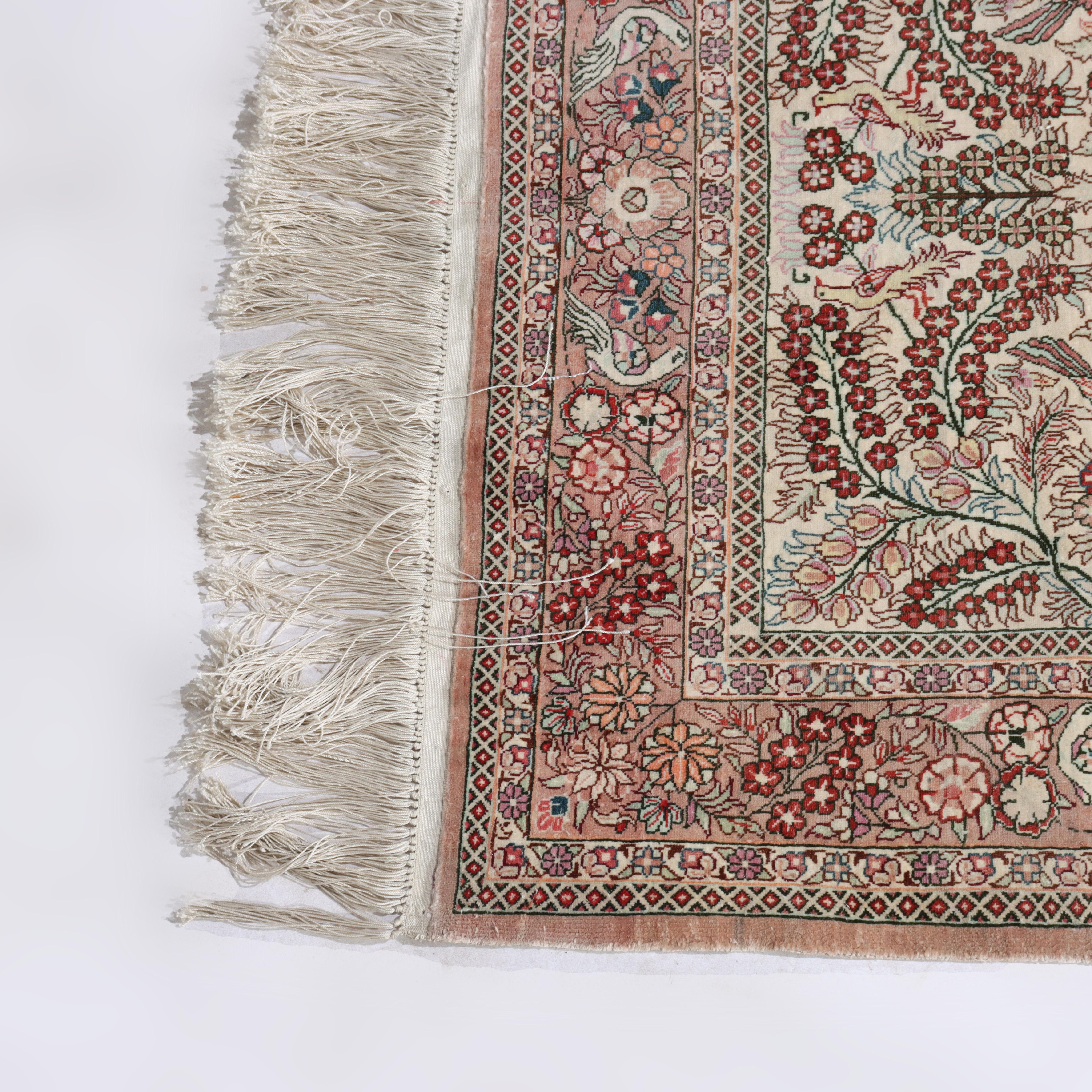 XX secolo Tappeto vintage in seta Kashan C1930 in vendita