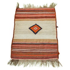 Vintage Kashgai Rug with Stripes in Red and Earthtones, West Asia, 20th Century