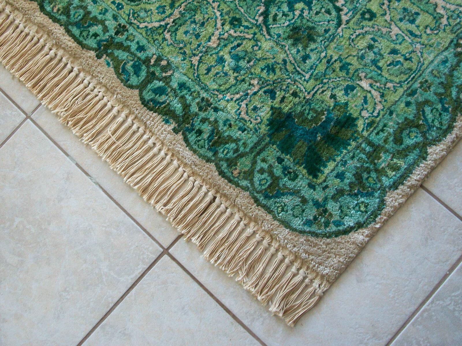 Vintage Kashmir-Teppich aus Kaschmir mit handgewebtem Seidenflor, Mitte des 20. Jahrhunderts im Angebot 5