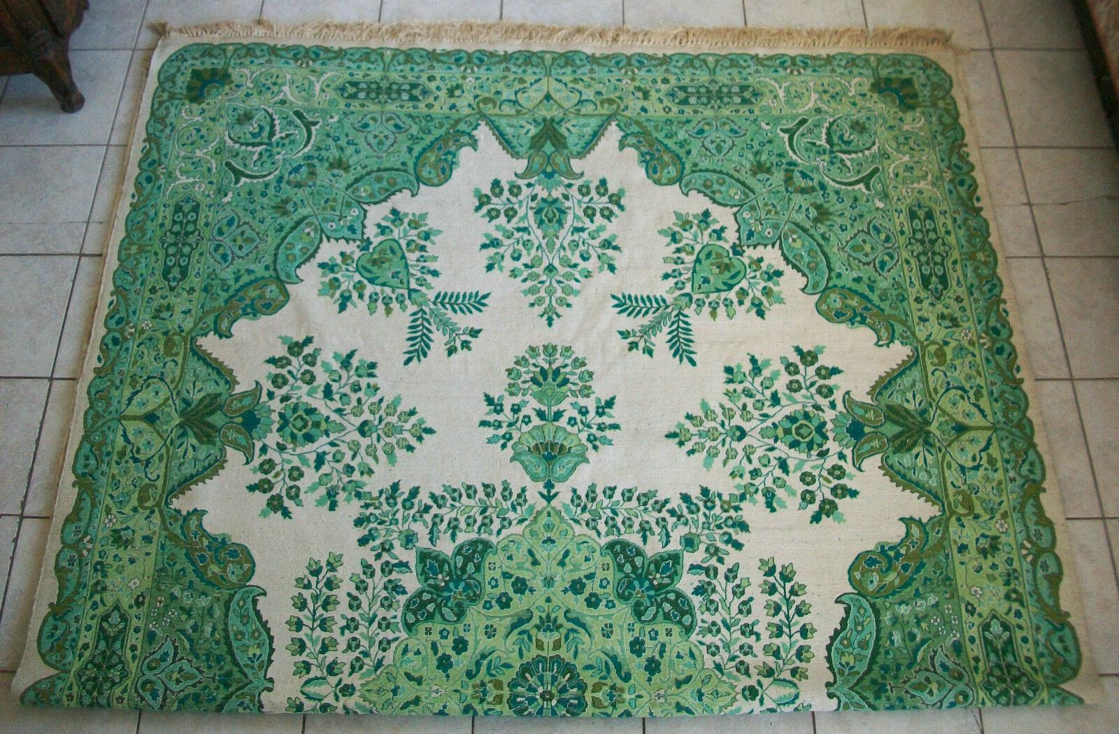 Vintage Kashmir-Teppich aus Kaschmir mit handgewebtem Seidenflor, Mitte des 20. Jahrhunderts im Angebot 6