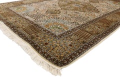 Vintage Kashmir Rug with Millefleurs and English Country Style