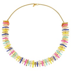 Vintage Kate Spade Gold Tone Muti-Color Resin Necklace