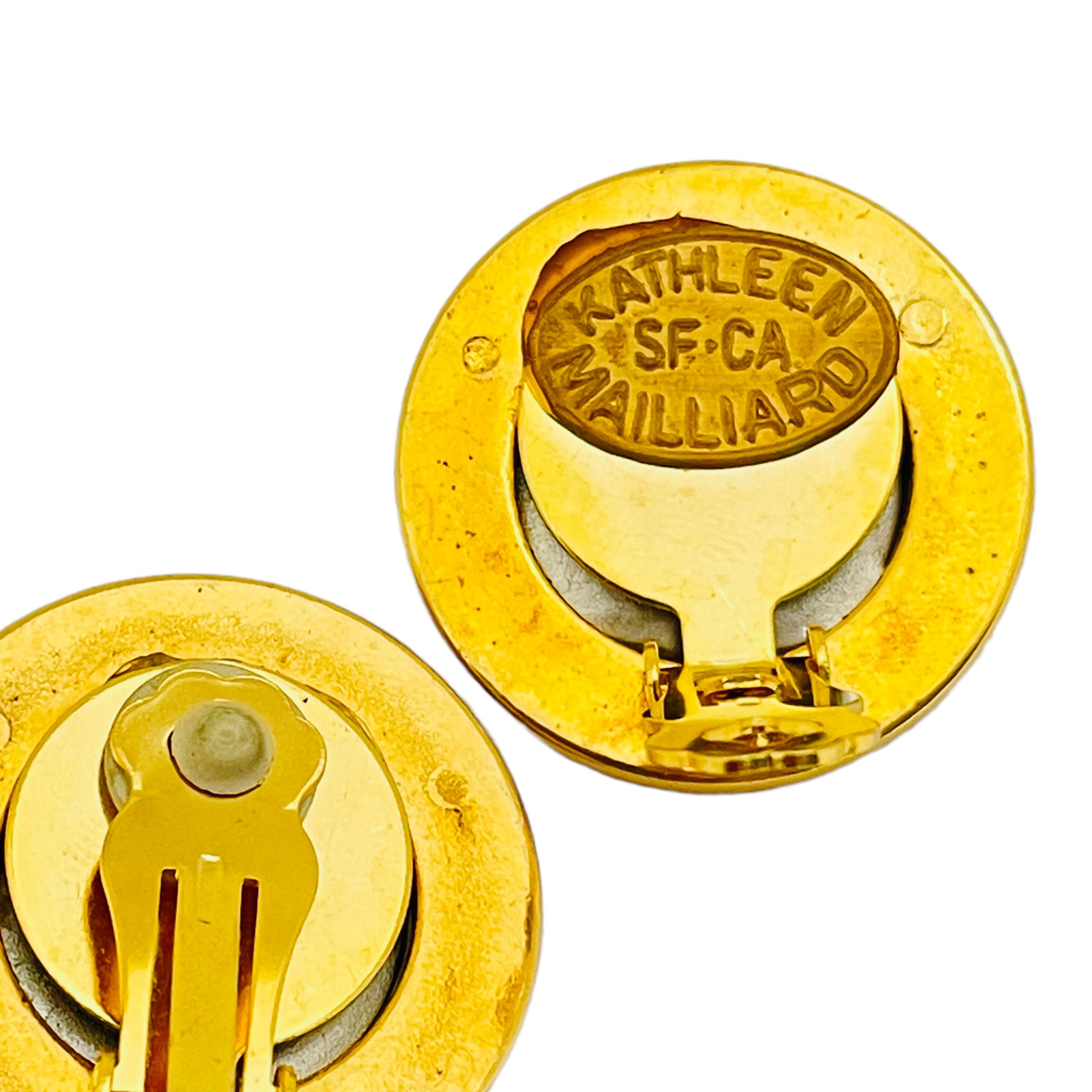 Femenino o masculino Vintage KATHLEEN MILLARD SF CA oro plata diseñador pasarela clip en pendientes en venta