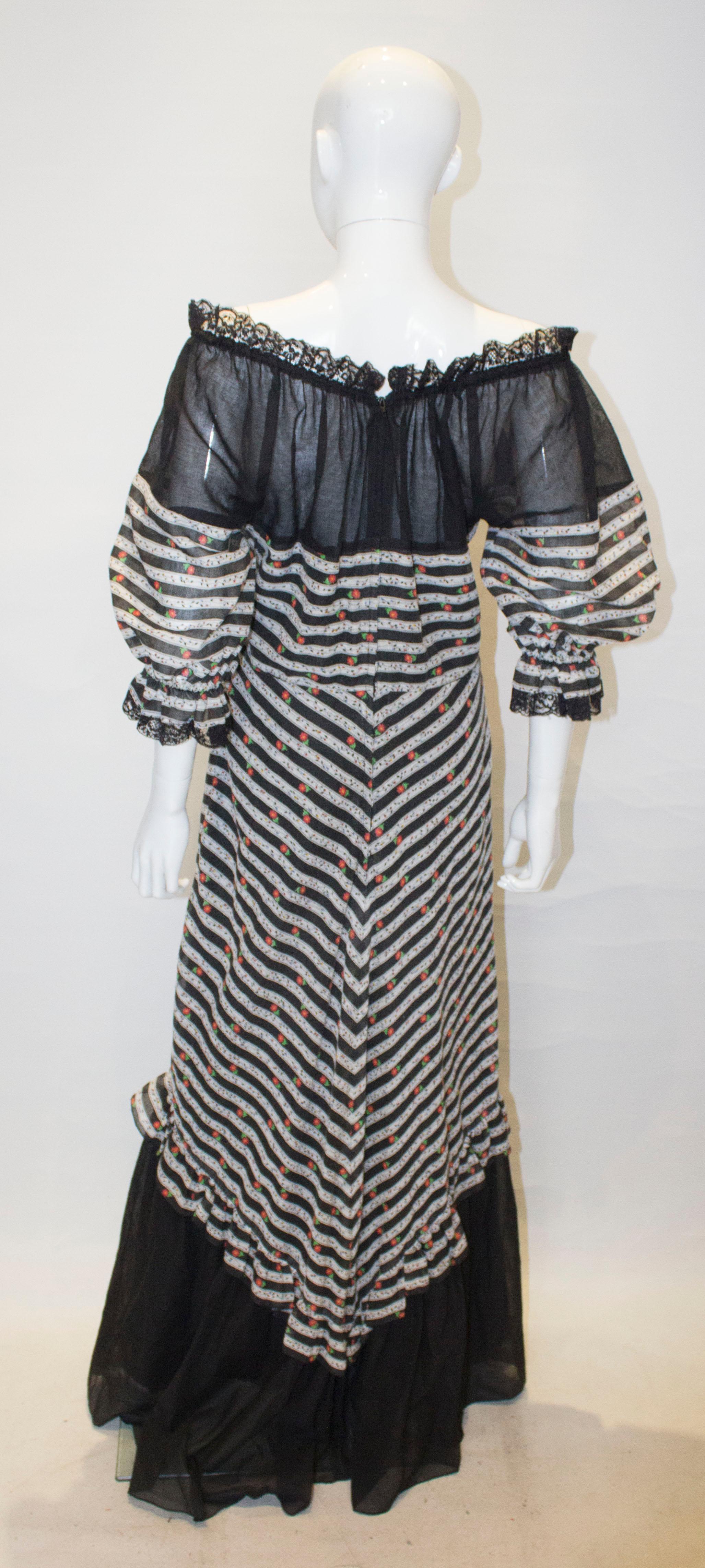 Black Vintage Kati at Laura Phillips Summer Gown For Sale