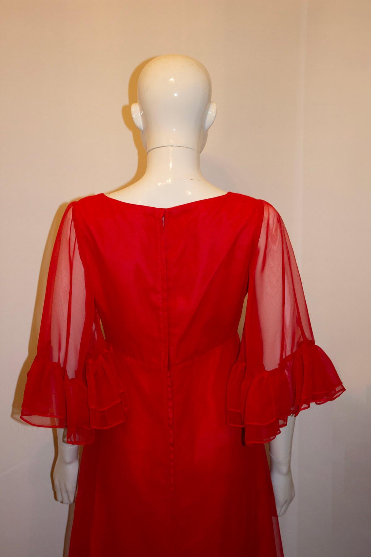 Women's Vintage Kati, Laura Phillips Red Gown For Sale