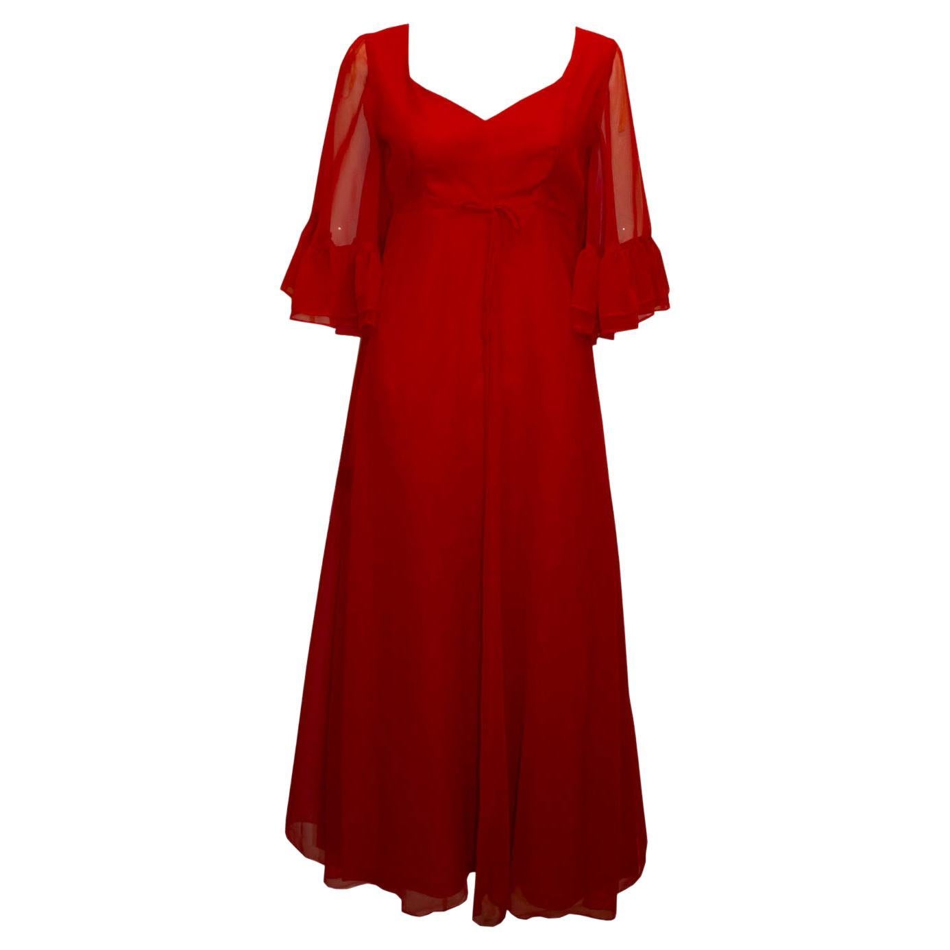 Vintage Kati, Laura Phillips Red Gown For Sale