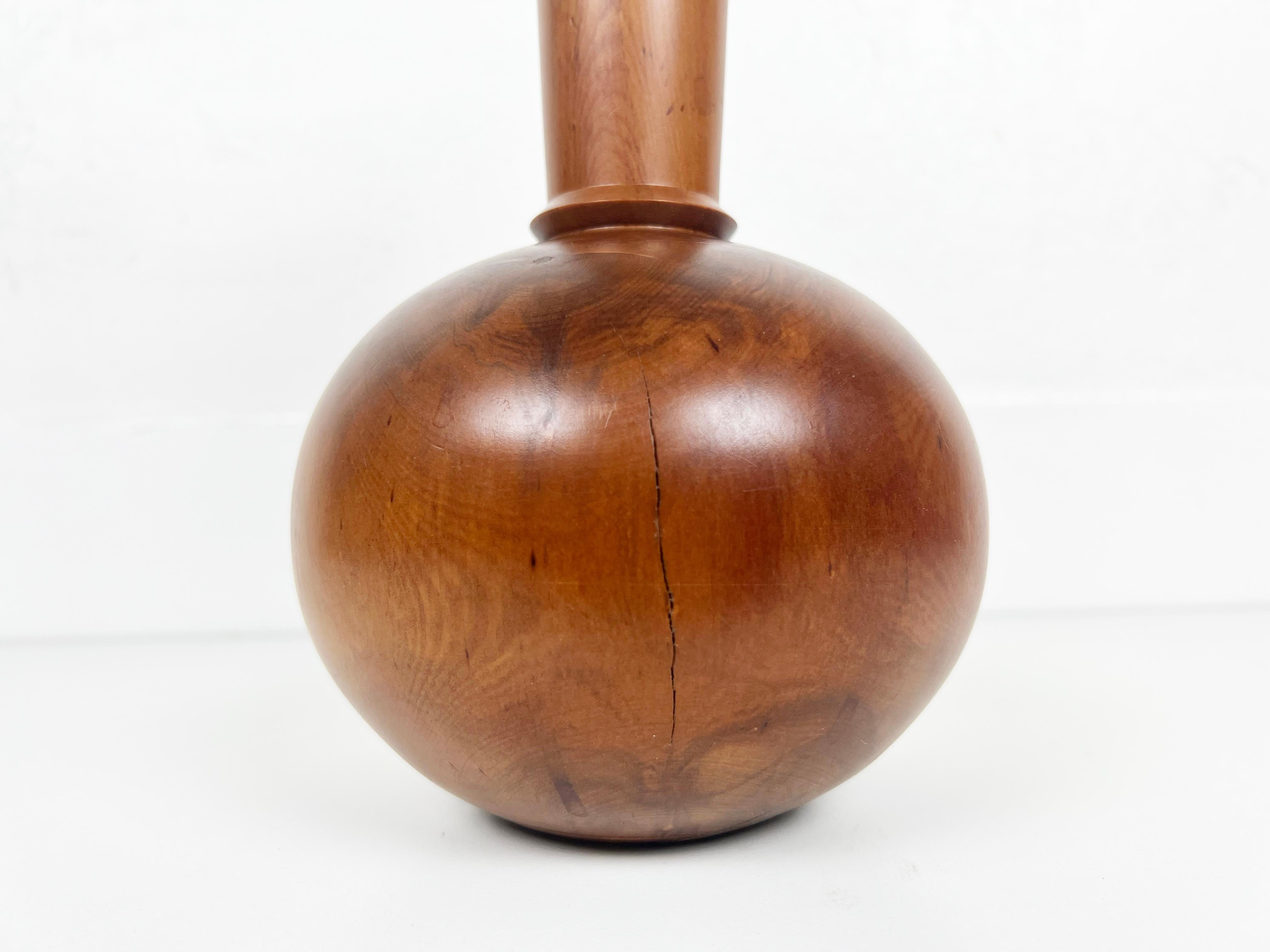 Vintage Kauri Wood Turned Vase For Sale 2