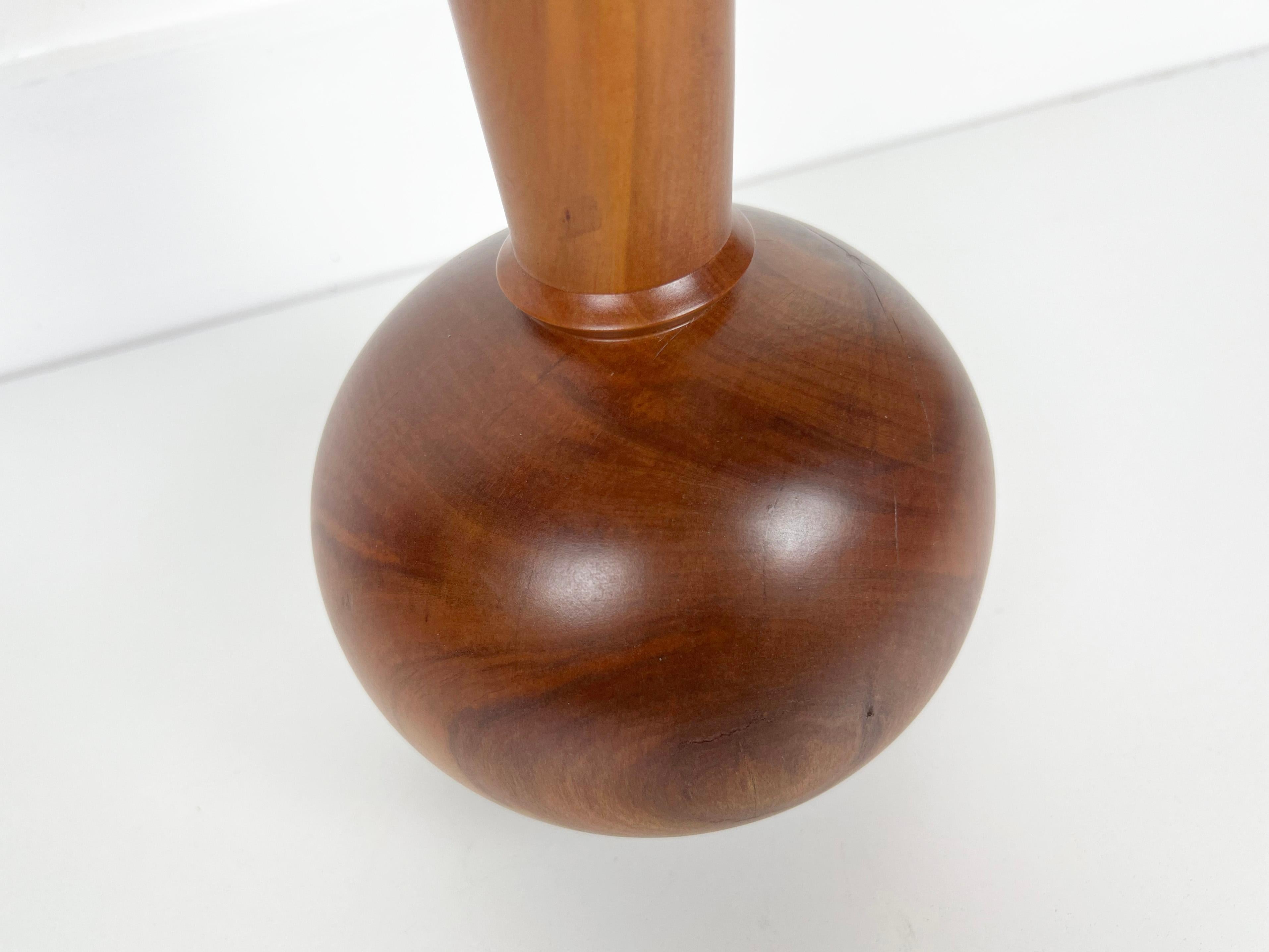 New Zealand Vintage Kauri Wood Turned Vase For Sale