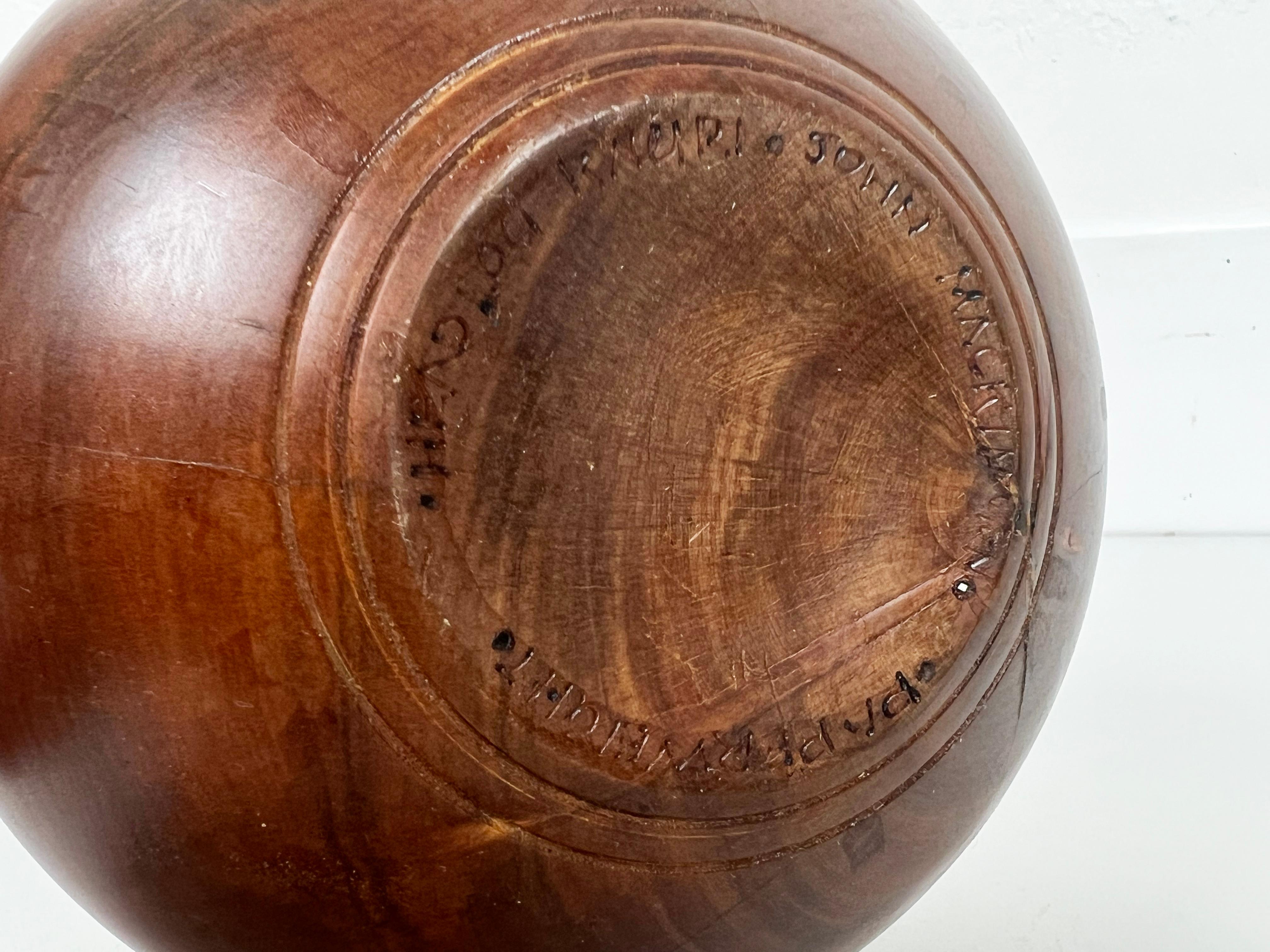 Vintage Kauri Wood Turned Vase For Sale 1