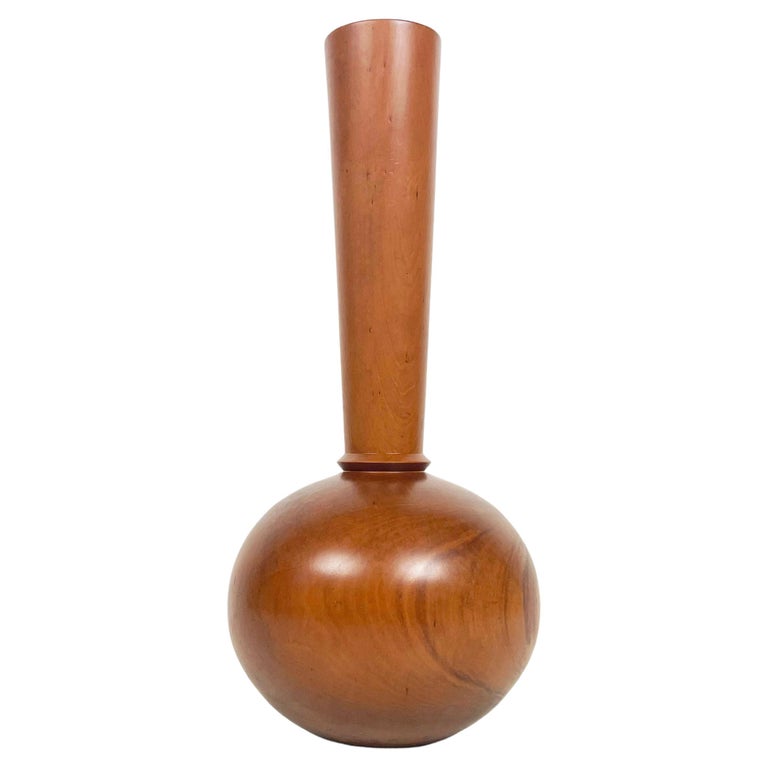 Vintage Kauri Turned Wood Vase For Sale at 1stDibs