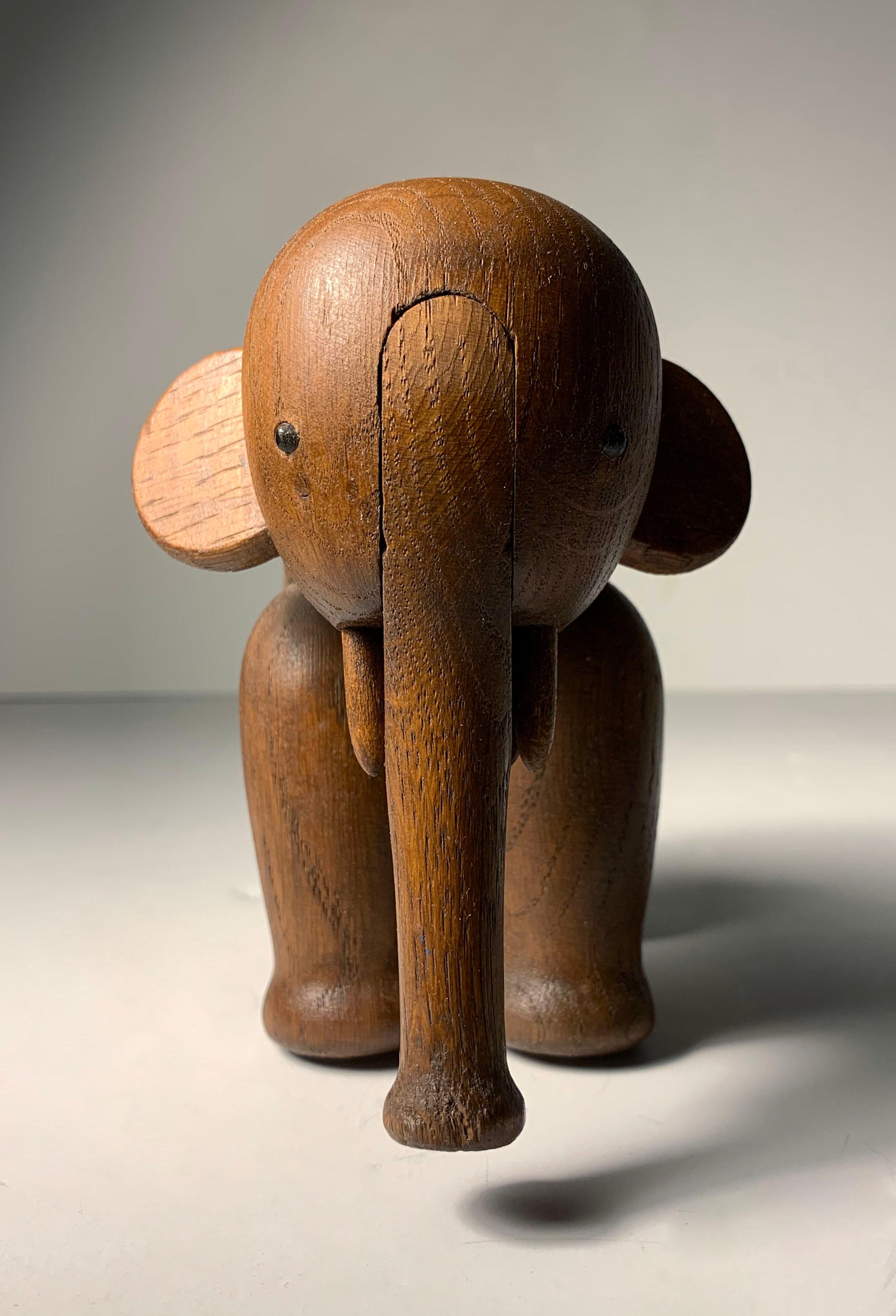 Mid-Century Modern Vintage Kay Bojesen Articulating Wood Toy Elephant For Sale