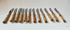 Vintage Kay Bojesen Bamboo Knives for USC Copenhagen, 1950s, Set of 12