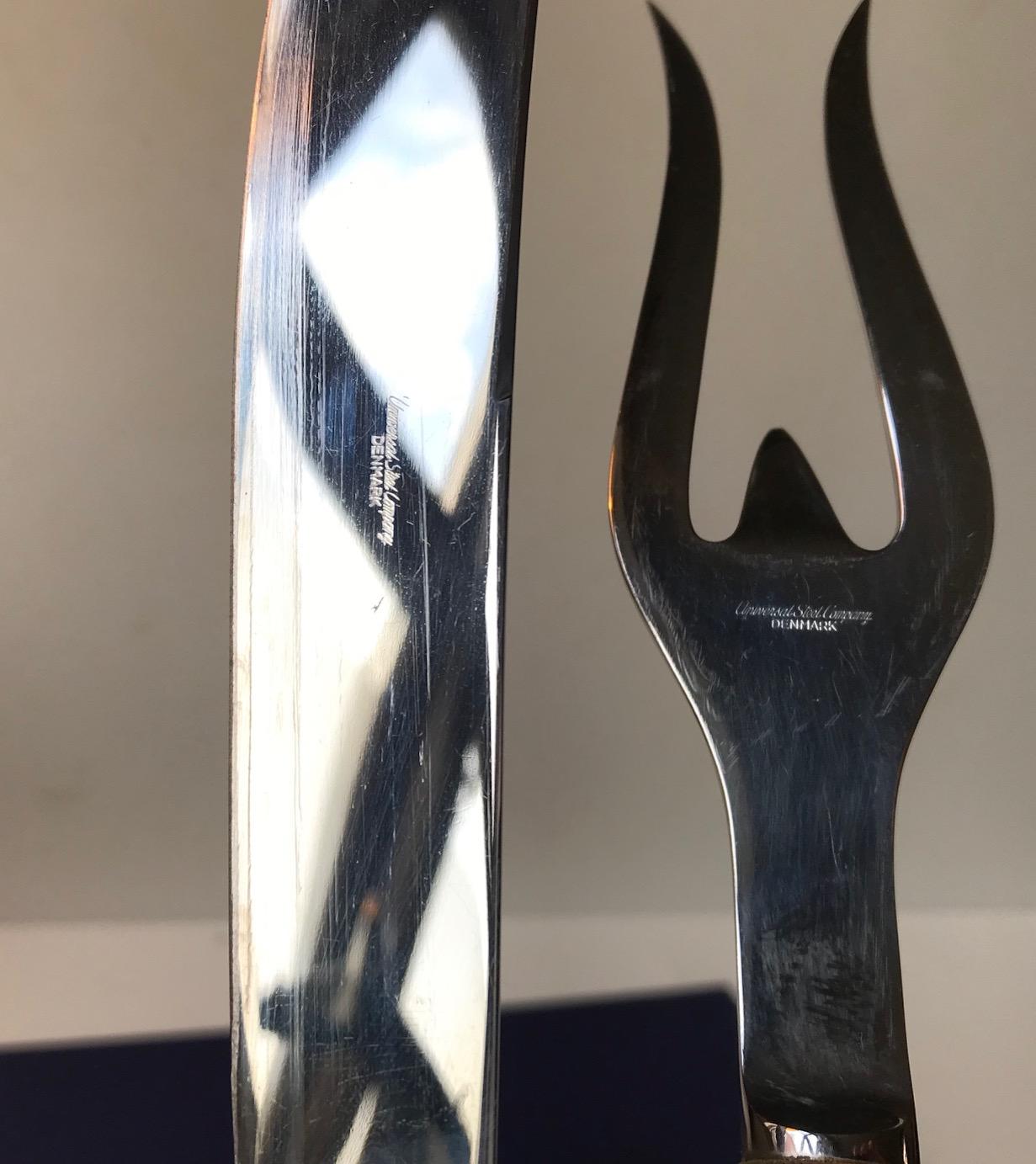 Set de service à rôti en bambou Kay Bojesen, USC, années 1950 Bon état - En vente à Esbjerg, DK