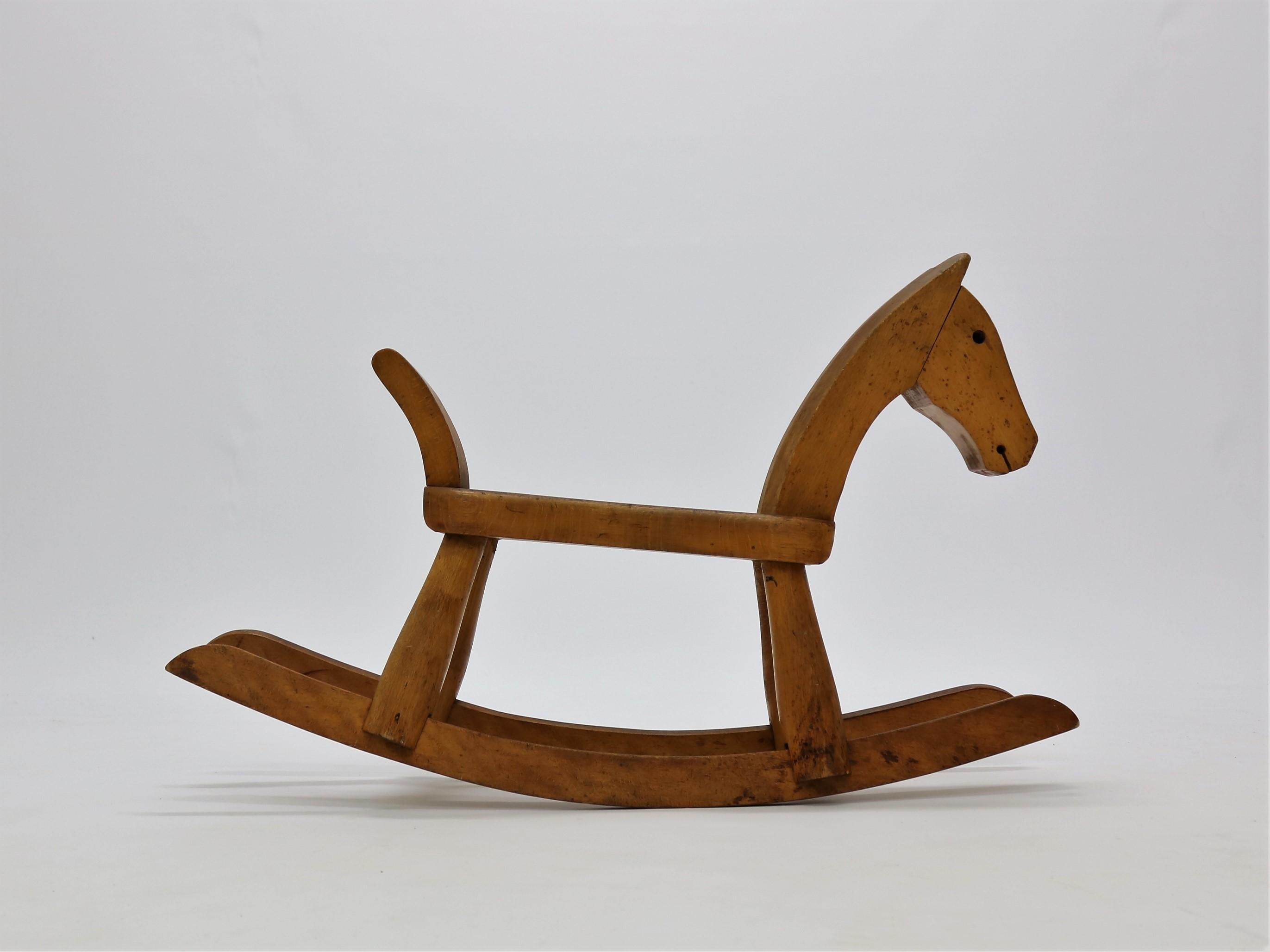Vintage Kay Bojesen Rocking Horse from the 1930s In Fair Condition In Odense, DK