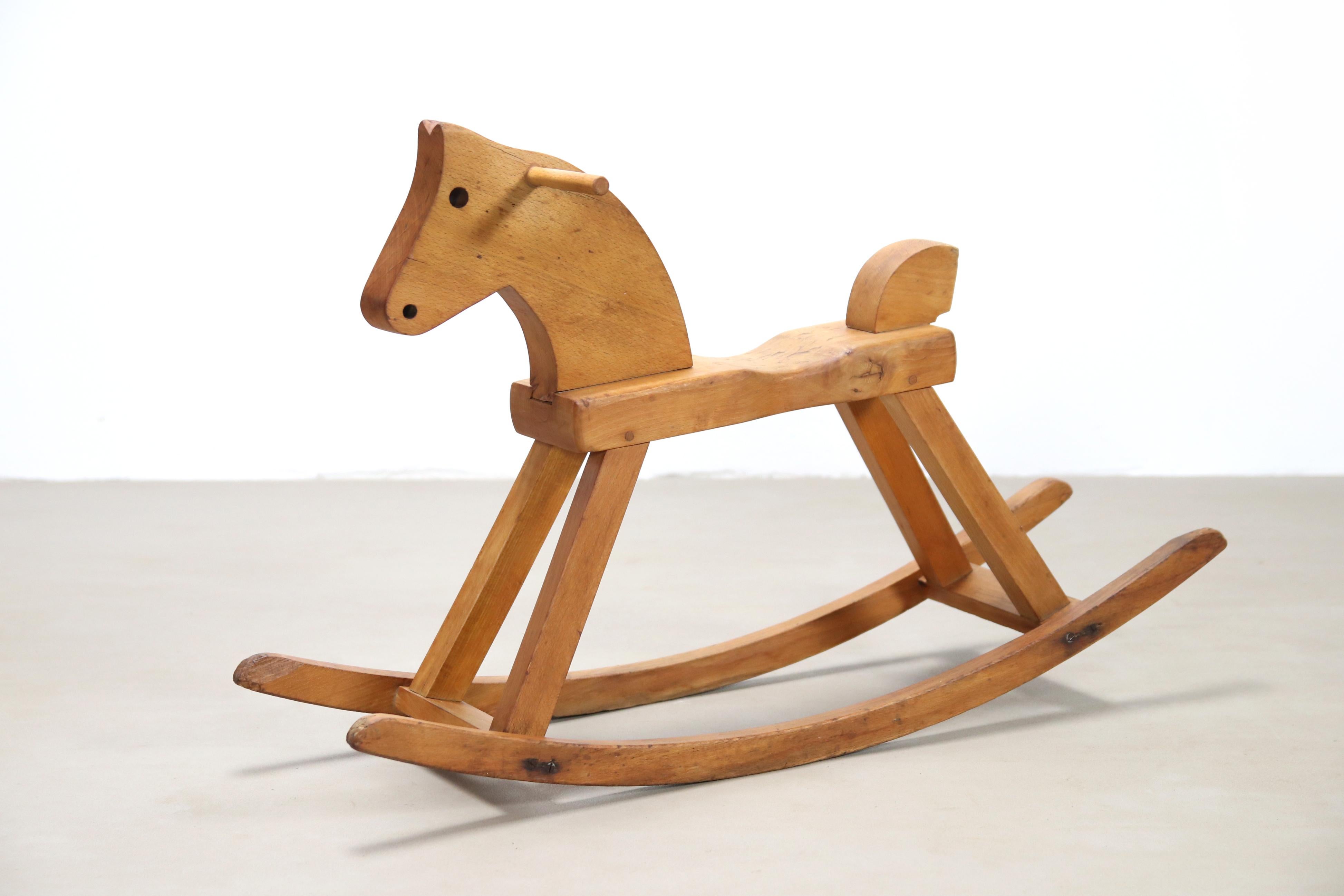 antique wooden rocking horse