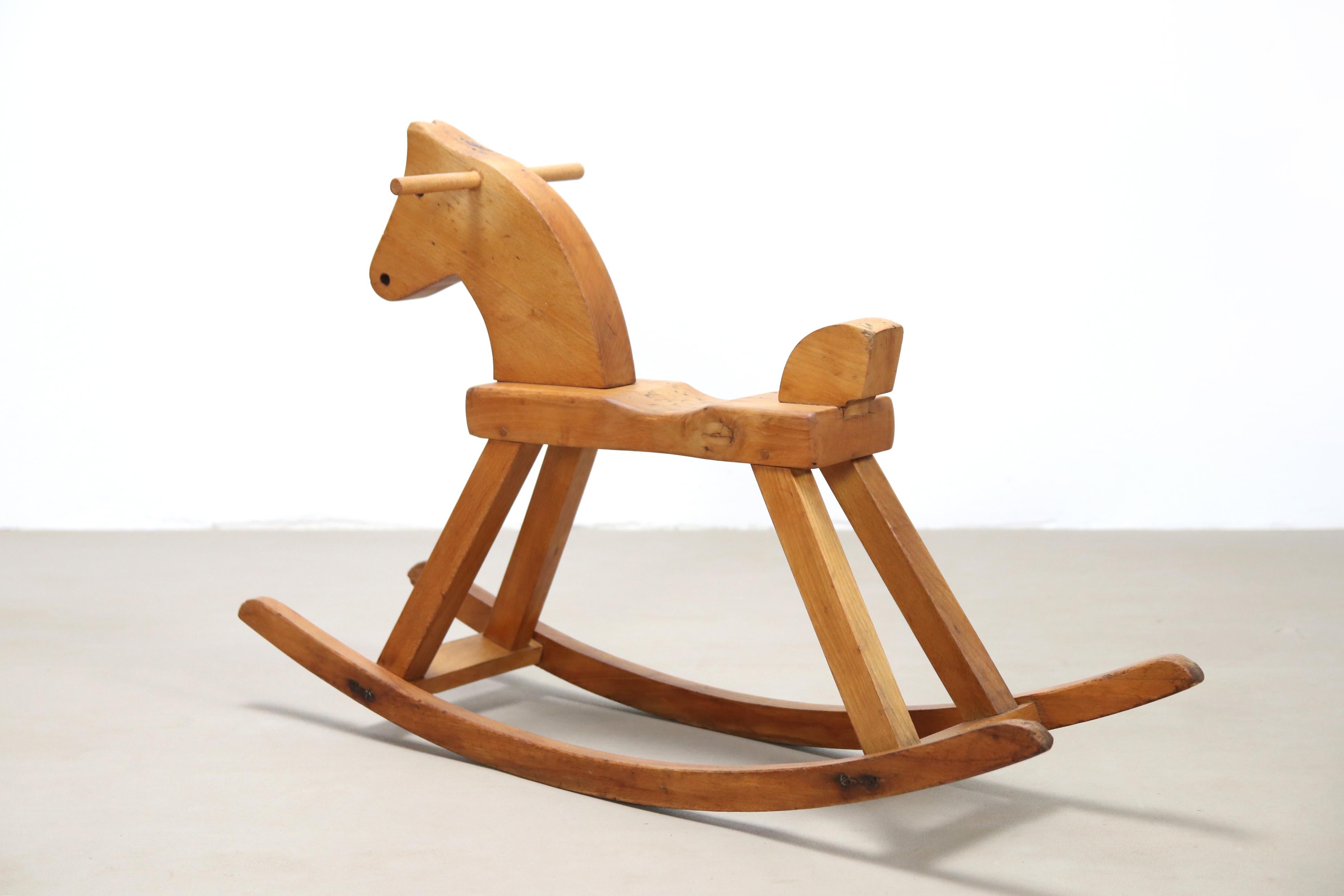 Scandinavian Modern Vintage Kay Bojesen wooden Rocking Horse, Denmark, 1936