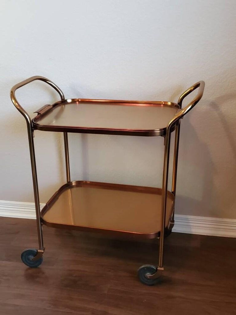 Vintage Kaymet Mid-Century Modern Bar Cart In Good Condition For Sale In Forney, TX