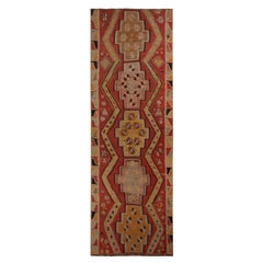 Vintage Kayseri Red and Golden-Yellow Wool Kilim Rug by Rug & Kilim