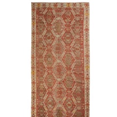 Vintage Kayseri Russet Red and Beige Wool Kilim Rug by Rug & Kilim