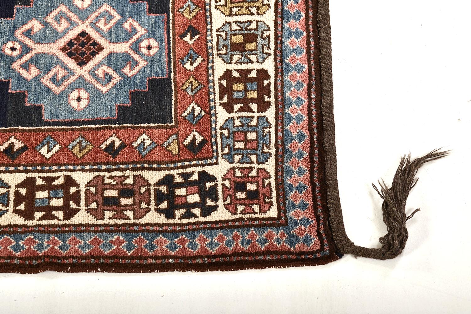 Hand-Knotted Vintage Kazak Revival Rug For Sale