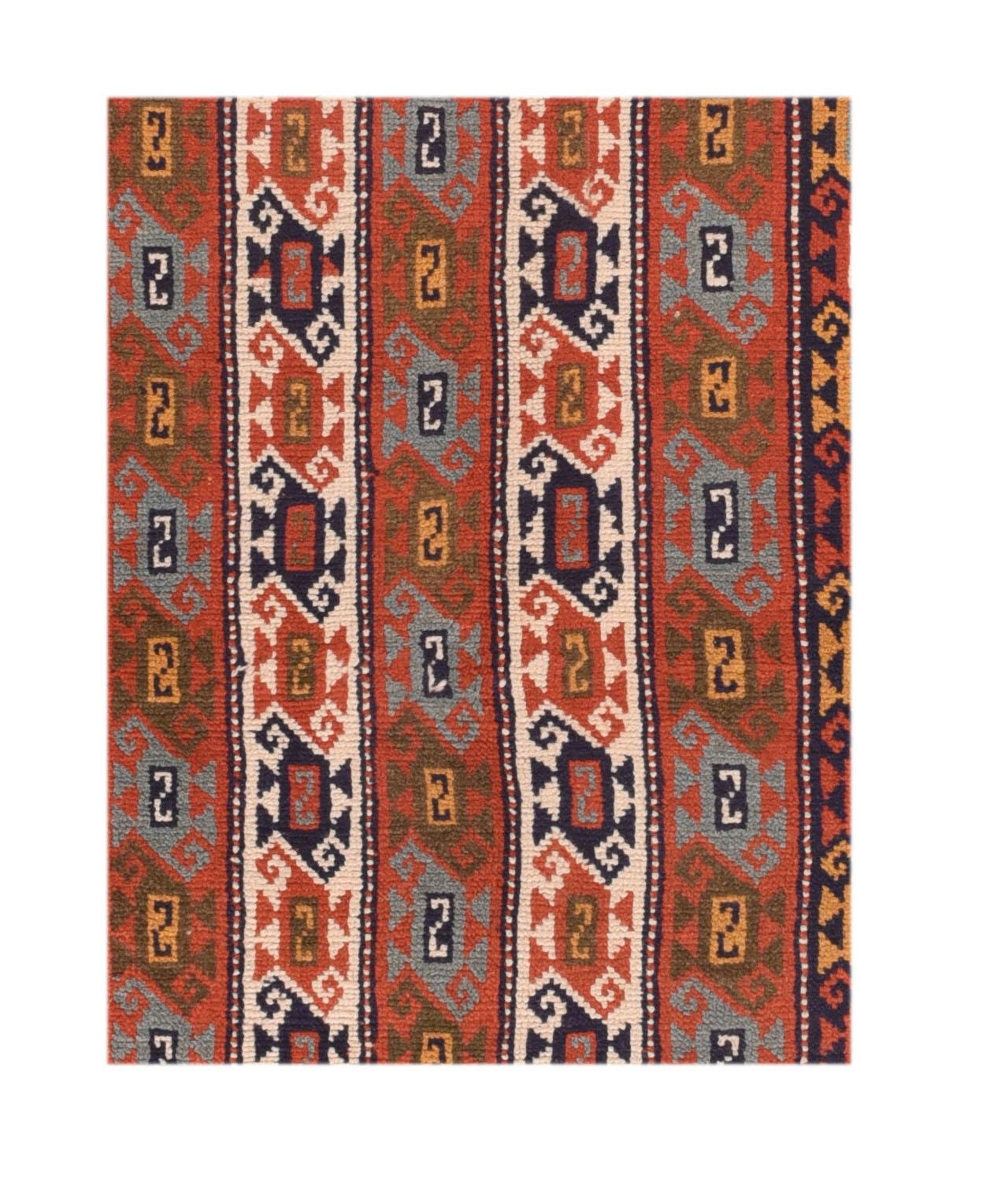 Vintage Kazak Design Teppich 4'0