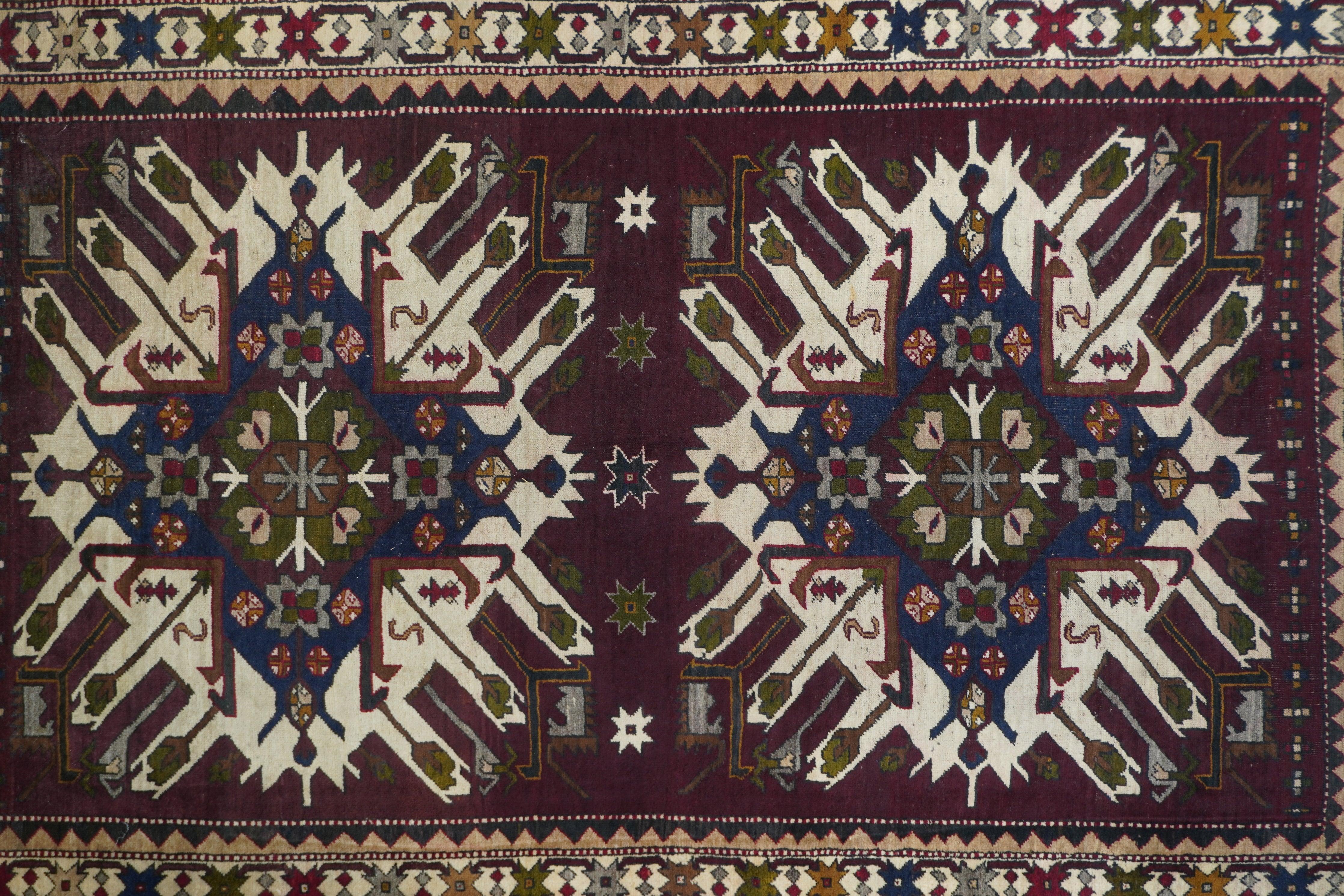 Caucasian Vintage Kazak Rug 5'4'' x 8'4'' For Sale