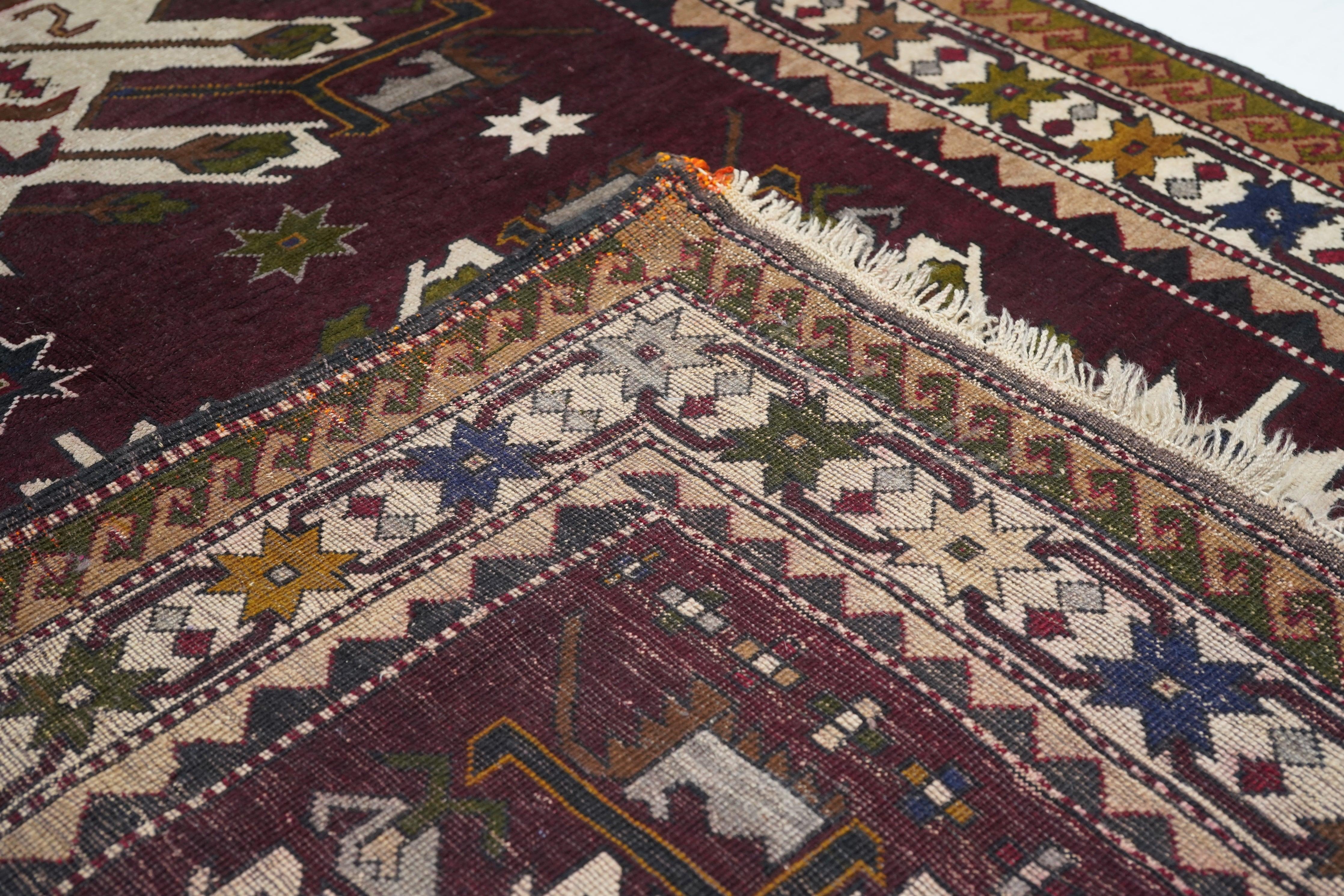 Vintage Kazak Rug 5'4'' x 8'4'' For Sale 3