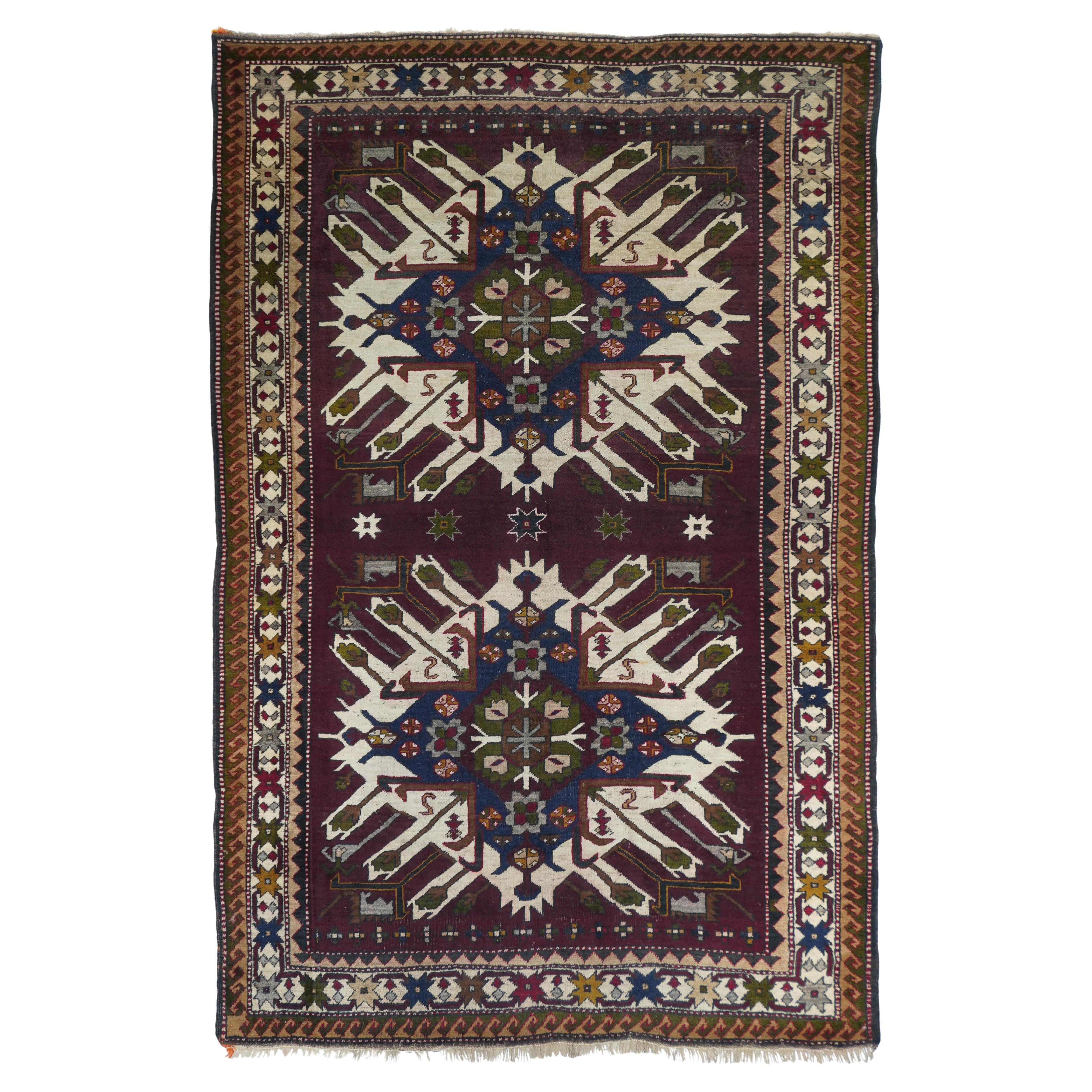 Vintage Kazak Rug 5'4'' x 8'4'' For Sale