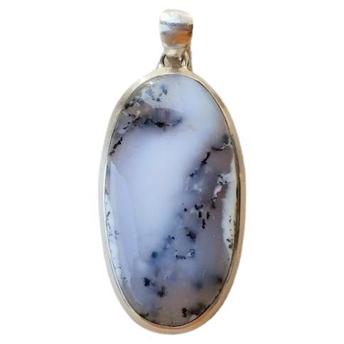 Vintage Kazakhstan Dendritic Agate Sterling Silver Pendant