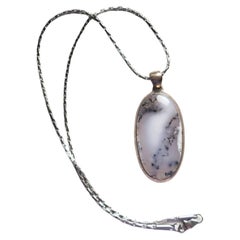 Kasachstan Dendrischer Achat-Sterlingsilber-Anhänger