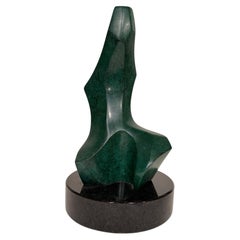 Escultura moderna y abstracta de bronce de Keith Bickford, de estilo vintage, California