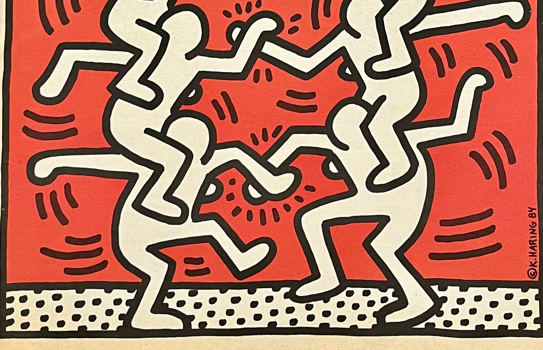 Poster pubblicitario vintage di Keith Haring 1984 In condizioni buone in vendita a Brooklyn, NY