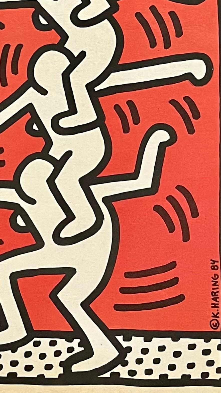 Fine XX secolo Poster pubblicitario vintage di Keith Haring 1984 in vendita