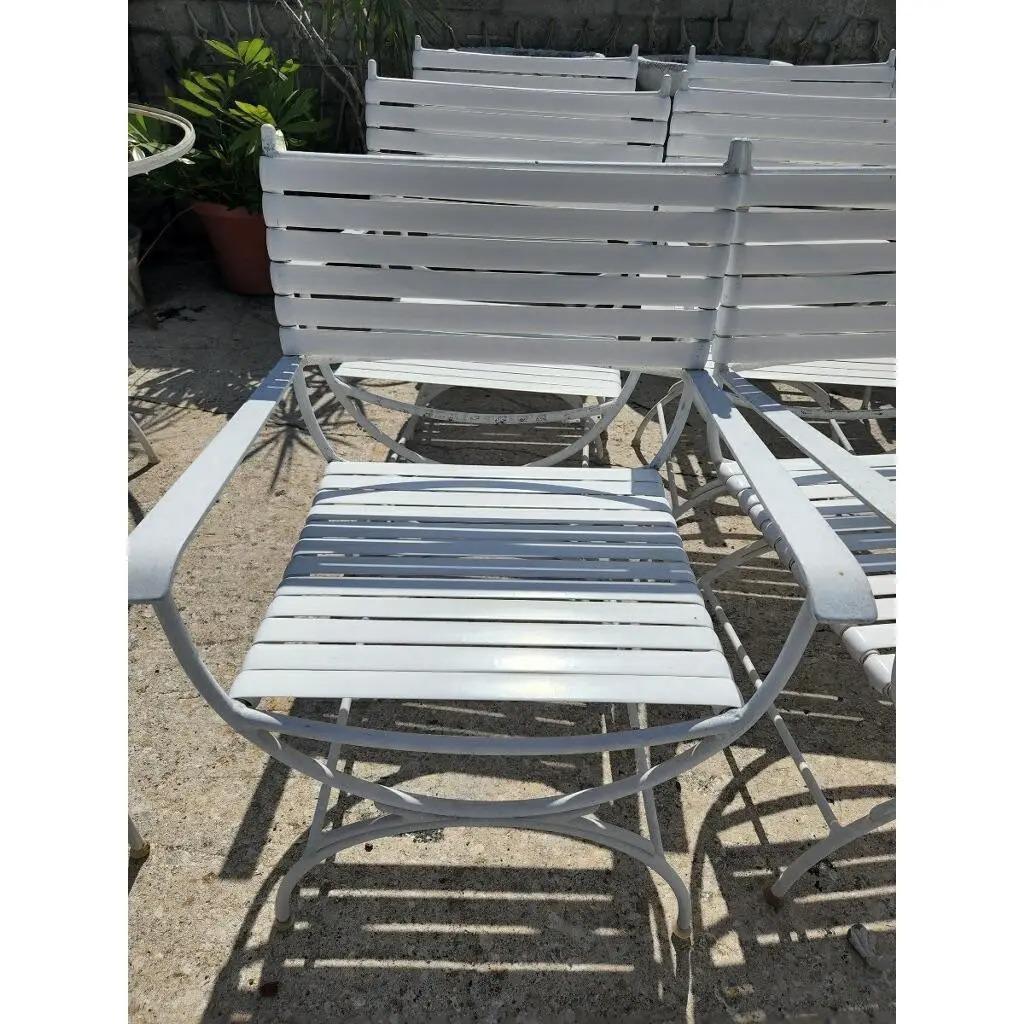 North American Vintage Keller Scroll Miami Outdoor Dining Chairs - Set of Six