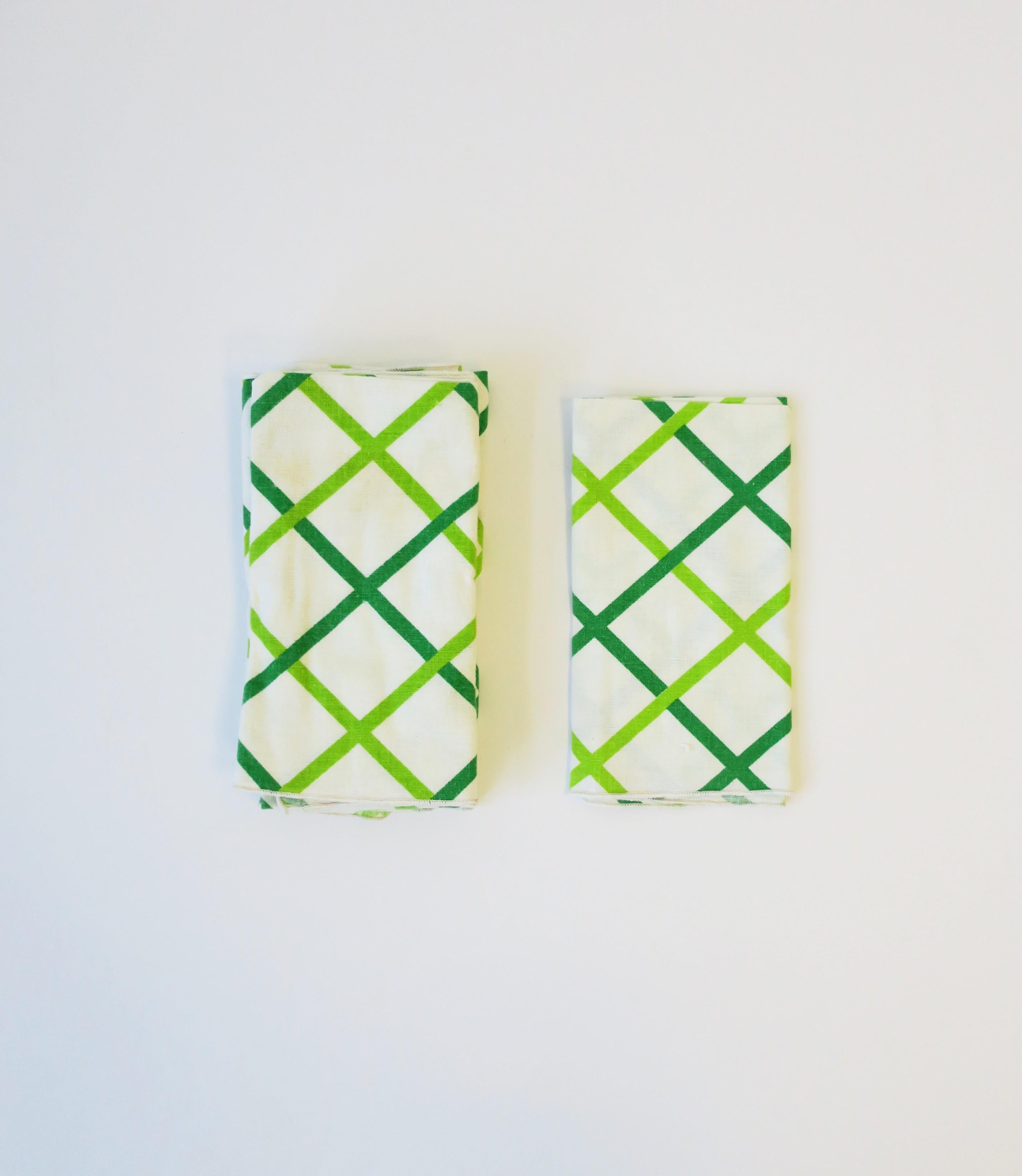 Américain Petits serviettes de table en coton vert Kelly, lot de 6 en vente