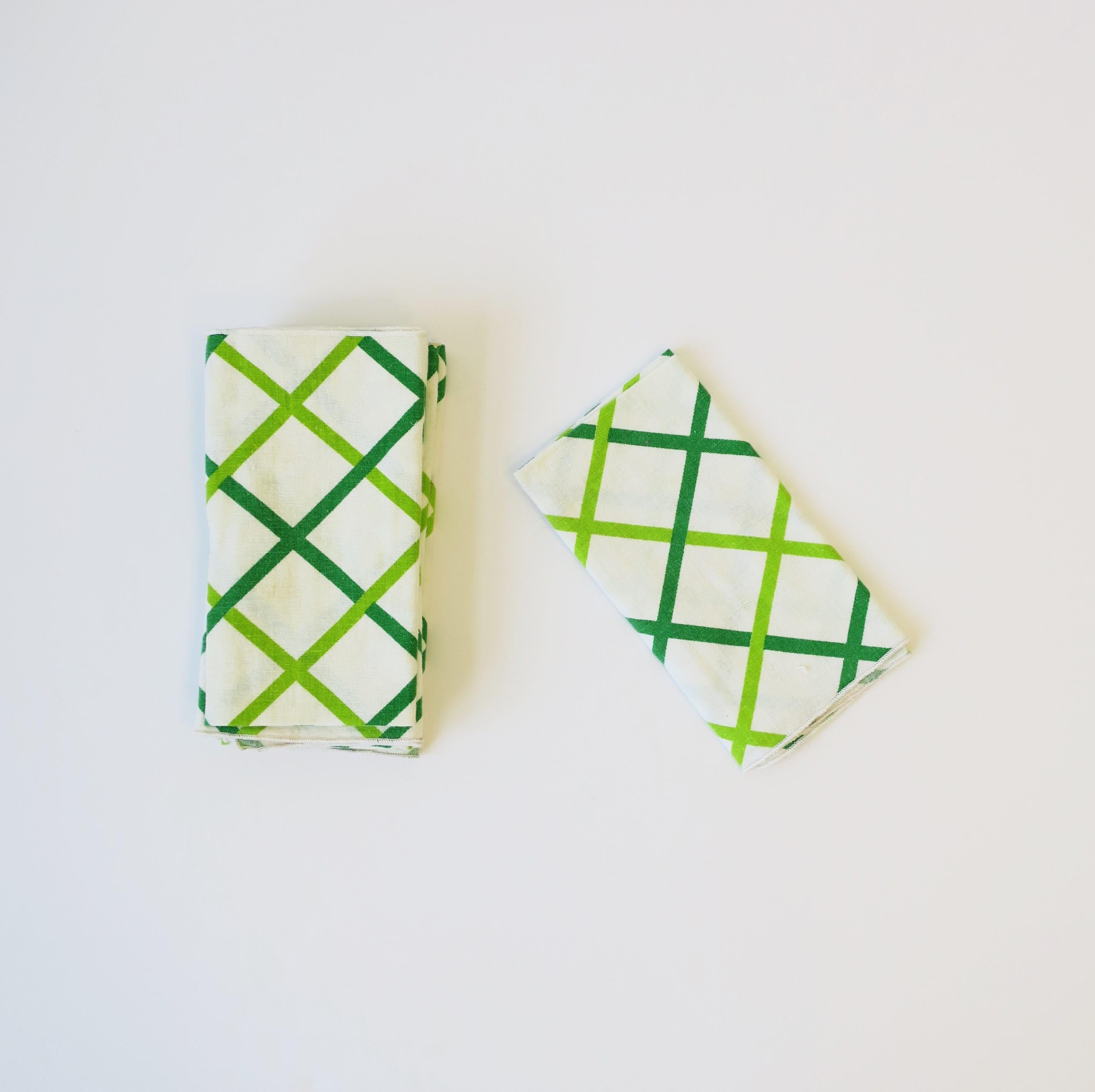 Petits serviettes de table en coton vert Kelly, lot de 6 Bon état - En vente à New York, NY