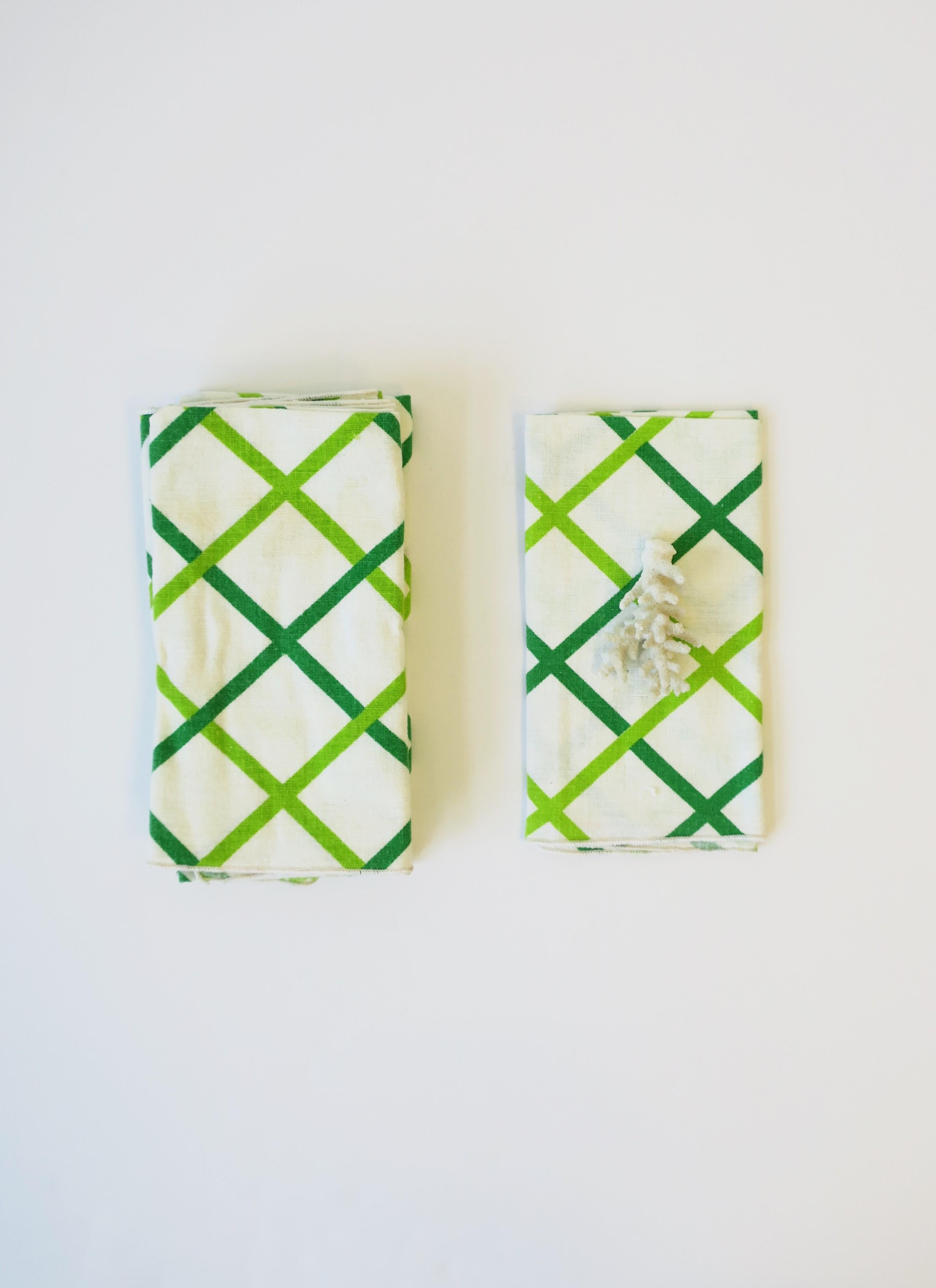 Coton Petits serviettes de table en coton vert Kelly, lot de 6 en vente