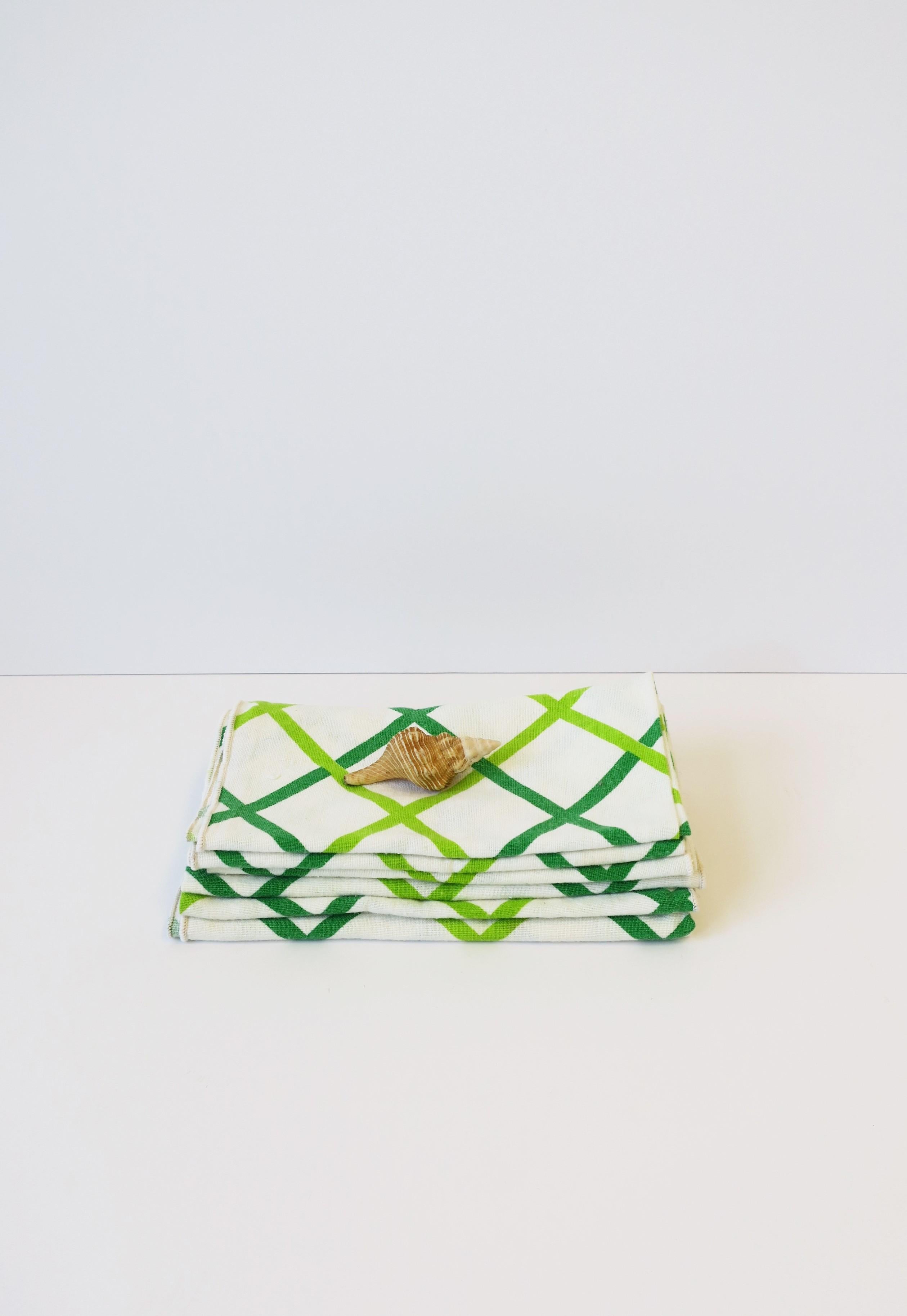 Petits serviettes de table en coton vert Kelly, lot de 6 en vente 3