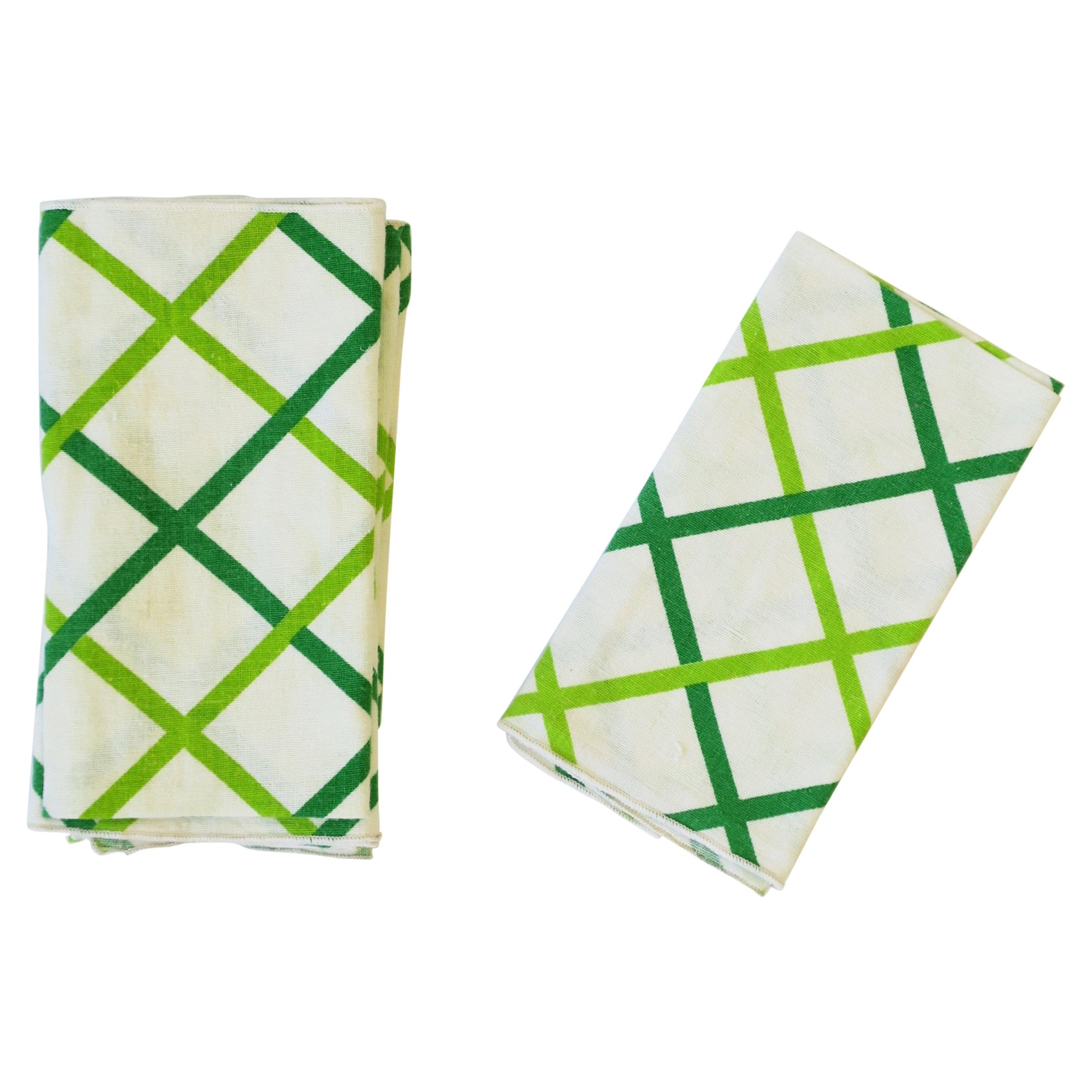 Petits serviettes de table en coton vert Kelly, lot de 6