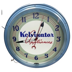 Vintage Kelvinator Appliances Lackner Neon Advertising Clock