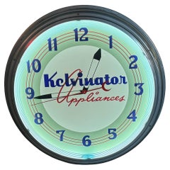 Vintage Kelvinator Appliances Lackner Neon Advertising Clock