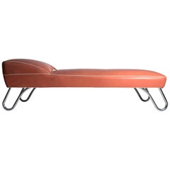 Chaise Lounge vintage in cromo di Kem Weber per Lloyd
