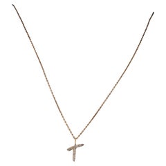 Vintage Kendra Scott 14K Yellow Gold Diamond Letter T Initial Necklace 17.5"