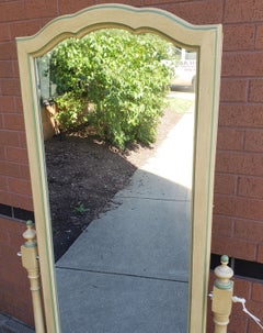 Vintage Kenlea Artisan French Provincial Style Oak Frame Cheval Mirror