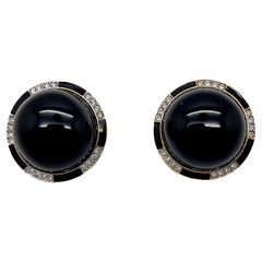 Boucles d'oreilles Vintage Kenneth Jay Lane Art Deco Dome 1980