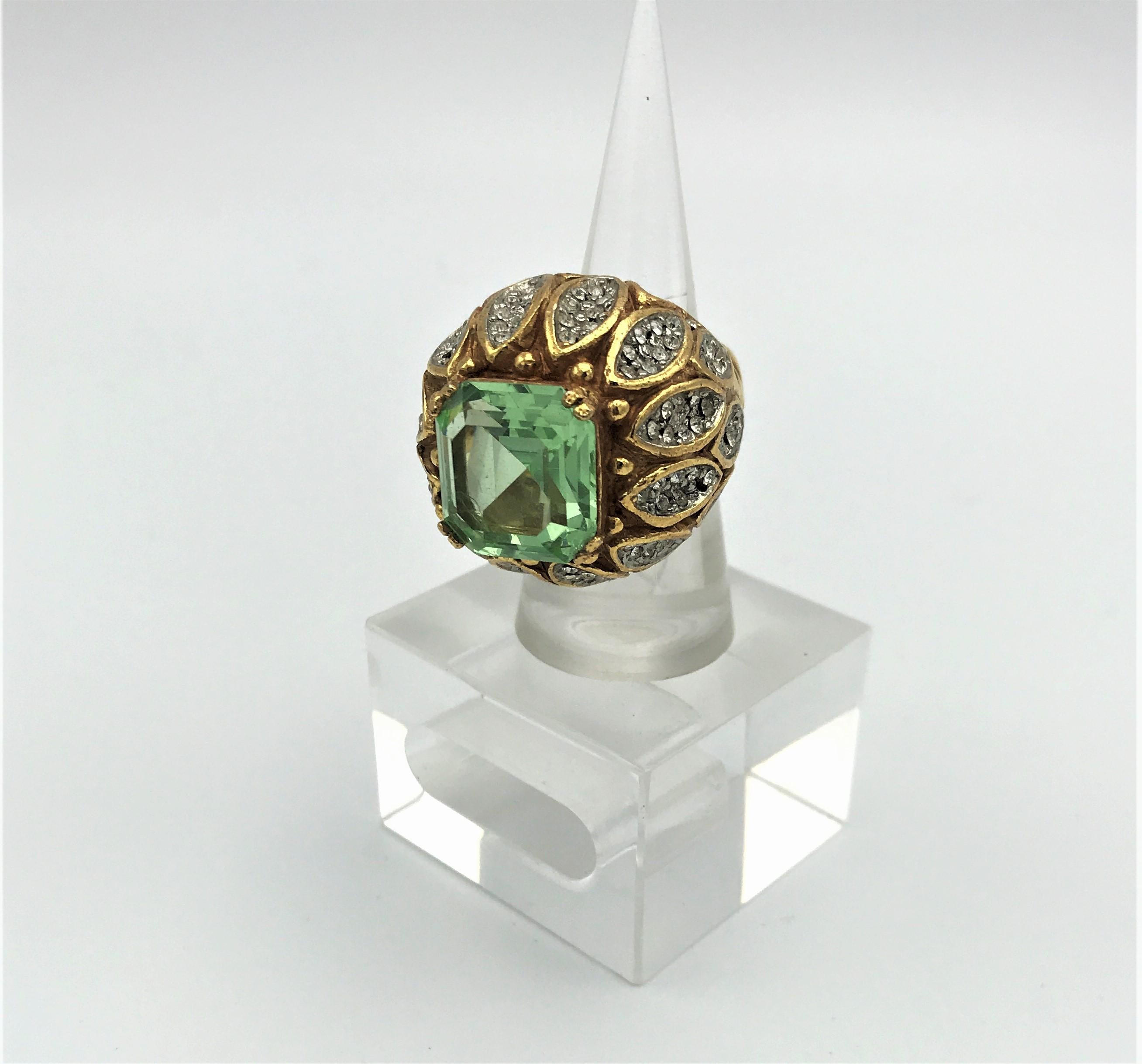 Vintage Kenneth Jay Lane Cocktail Ring USA 1960/70s USA size 5.3   For Sale 1